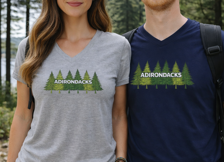 Adirondack Pine Trees Unisex V-Neck
