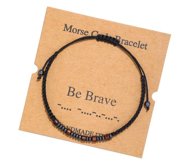 Be Brave Morse Code Bracelet