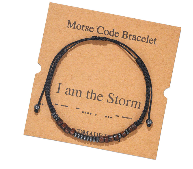 I Am The Storm Morse Code Bracelet