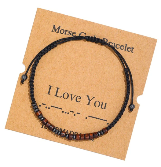I Love You Morse Code Bracelet