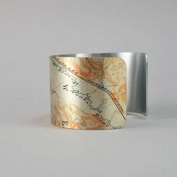Old Forge Map Cuff Bracelet