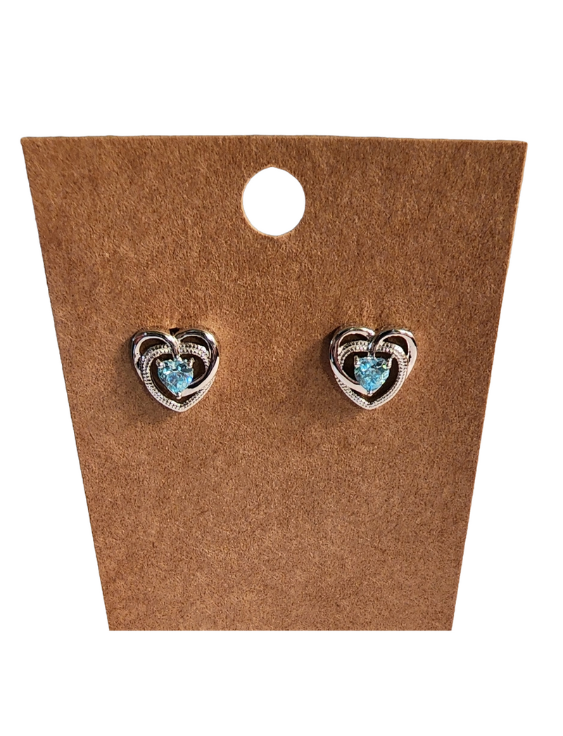 Precious Heart Blue Topaz Earrings