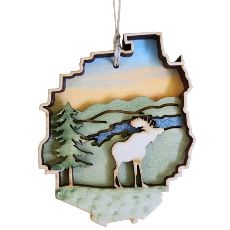 Adirondack Park with Moose Ornament