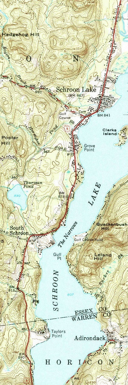 Schroon Lake Map Cuff Bracelet